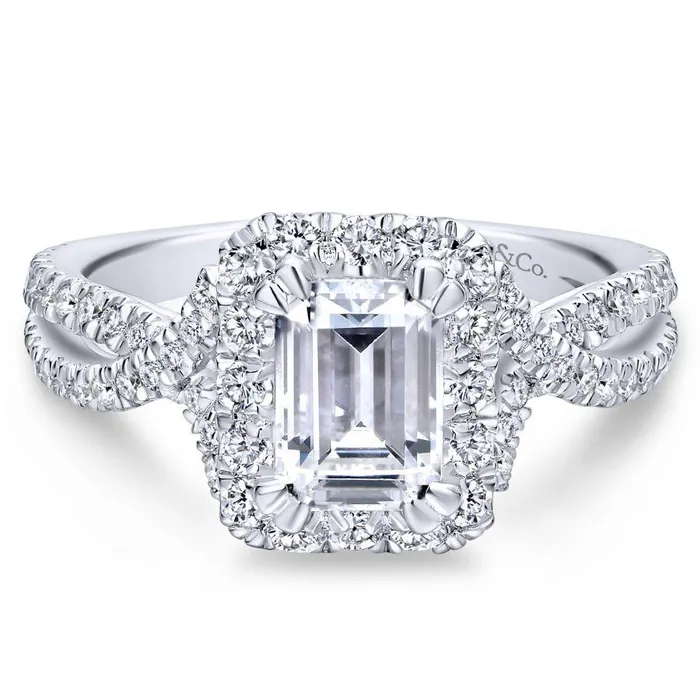 Gabriel Contemporary Collection White Gold Halo Engagement Ring 073 CTW International Diamond Center Rings Gabriel Contemporary Collection White Gold Halo Engagement Ring 073 CTW International Diamond Center Rings