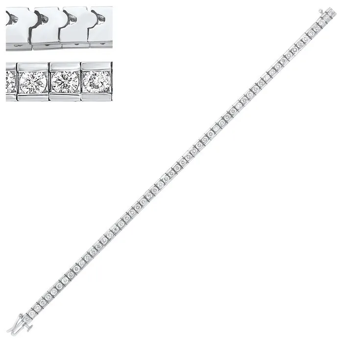 Gems One Bracelets 14K White Gold Diamond Channel Tennis Bracelet 7 CTW Gems One Bracelets 14K White Gold Diamond Channel Tennis Bracelet 7 CTW