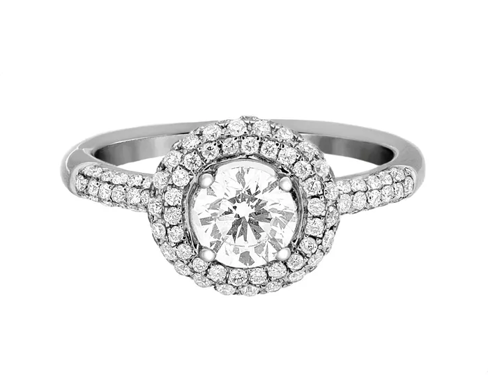 International Diamond Center Complete Rings White Gold with 07 CTW Round Diamond Diamond Center Stone Halo Engagement Ring Rings International Diamond Center Complete Rings White Gold with 07 CTW Round Diamond Diamond Center Stone Halo Engagement Ring Rings