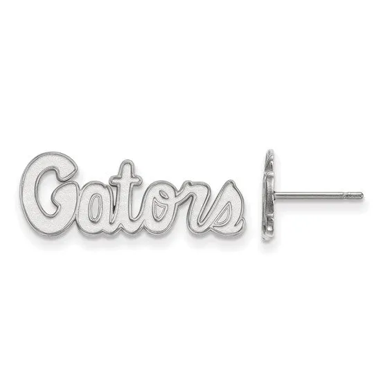 International Diamond Center Earrings 10k White Gold LogoArt University of Florida Gators Script Extra Small Post Earrings International Diamond Center Earrings 10k White Gold LogoArt University of Florida Gators Script Extra Small Post Earrings
