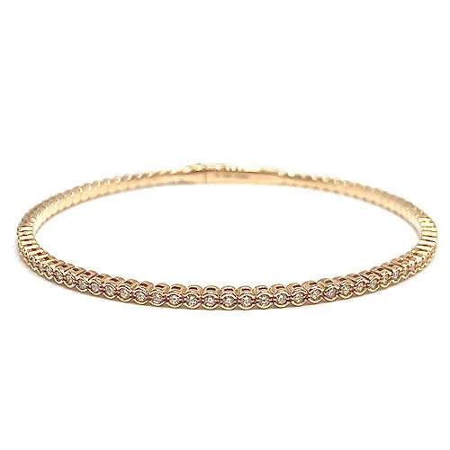 International Diamond Center Earrings 14K Rose Gold Diamond Bangle