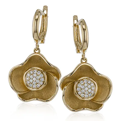 International Diamond Center Earrings Simon G le2644 Flower Earring in 18k Gold with Diamonds International Diamond Center Earrings Simon G le2644 Flower Earring in 18k Gold with Diamonds