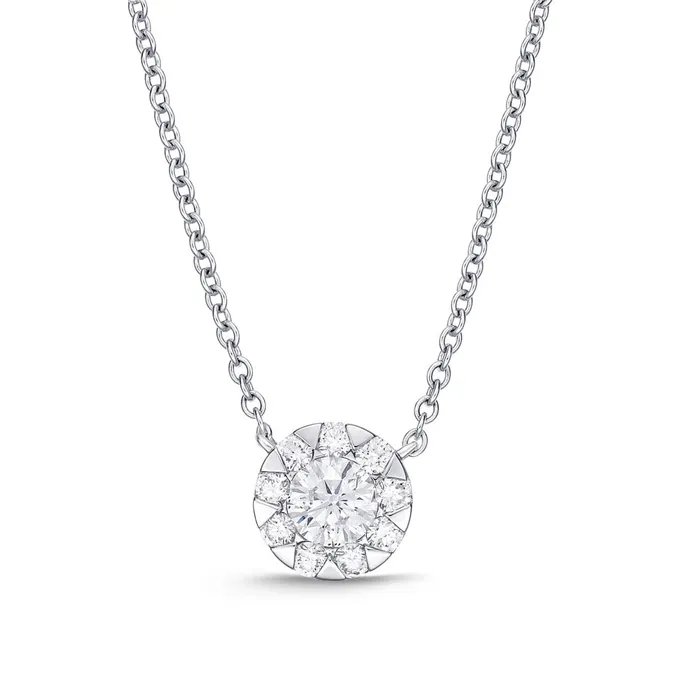 International Diamond Center Necklaces IDC Signature Collection White Gold Diamond Bouquet Everyday Necklace 30ctw approx 19 center International Diamond Center Necklaces IDC Signature Collection White Gold Diamond Bouquet Everyday Necklace 30ctw approx 19 center