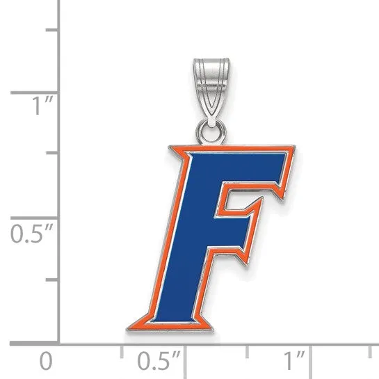 International Diamond Center Necklaces Sterling Silver Rhodiumplated LogoArt University of Florida Letter F Large Enameled Pendant International Diamond Center Necklaces Sterling Silver Rhodiumplated LogoArt University of Florida Letter F Large Enameled Pendant
