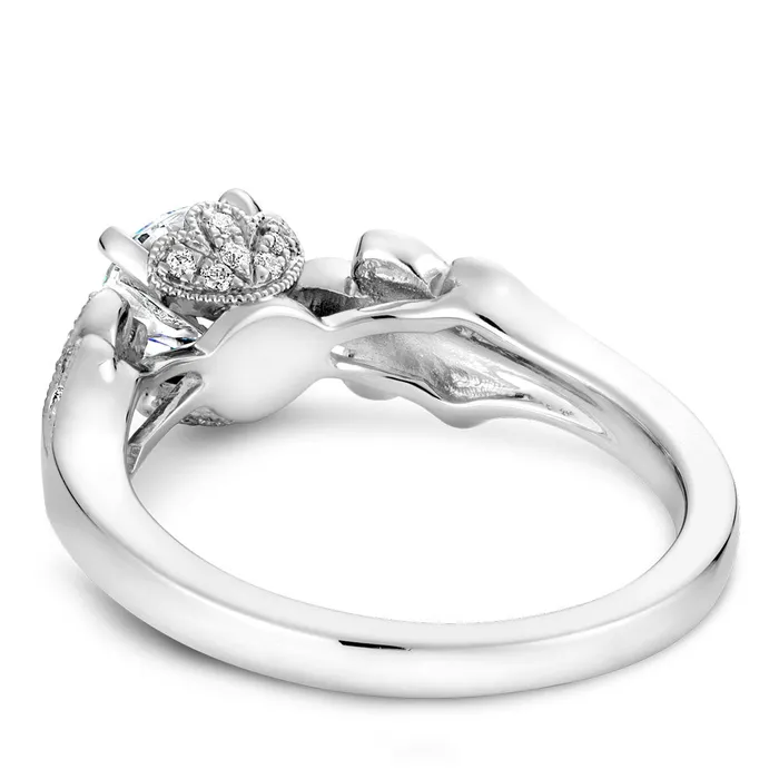 International Diamond Center Noam Carver White Gold Engagement Ring Setting with Milgrain Floral Shank 024 CTW Rings