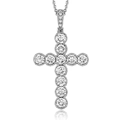International Diamond Center PreStyled Sets Simon G np204 Cross Pendant in 18k Gold with Diamonds International Diamond Center PreStyled Sets Simon G np204 Cross Pendant in 18k Gold with Diamonds