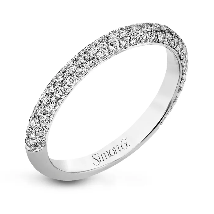 International Diamond Center PreStyled Sets Simon G Wedding Band in 18k Gold with Diamonds 064CTW International Diamond Center PreStyled Sets Simon G Wedding Band in 18k Gold with Diamonds 064CTW