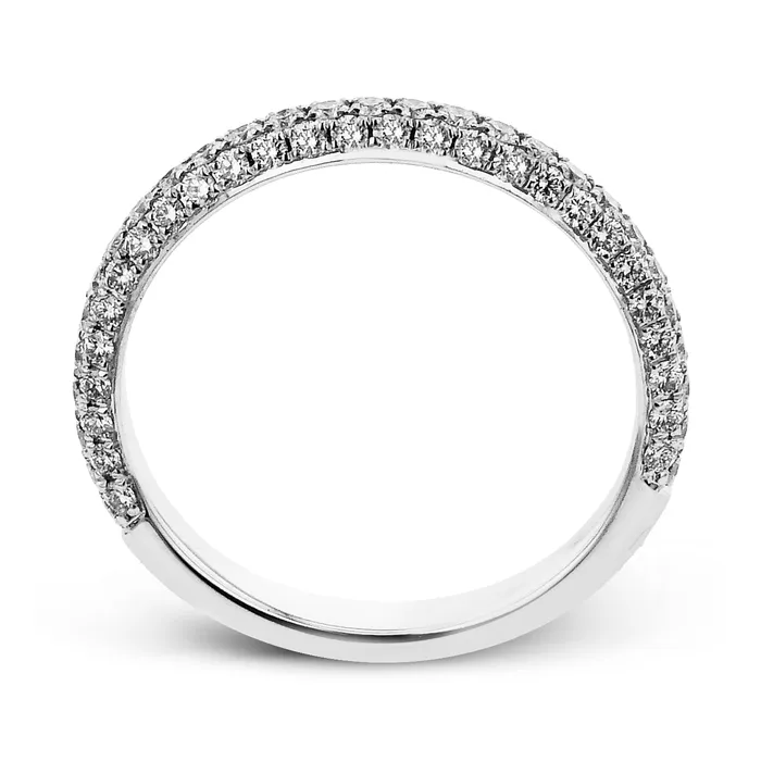 International Diamond Center PreStyled Sets Simon G Wedding Band in 18k Gold with Diamonds 064CTW