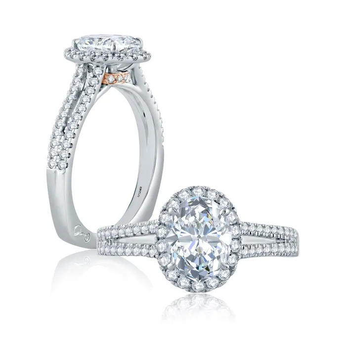 International Diamond Center Rings AJAFFE Metropolitain Oval Diamond Engagement Ring Setting 039 ctw