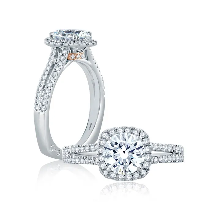 International Diamond Center Rings AJAFFE Metropolitain Round Diamond Engagement Ring Setting 030 ctw