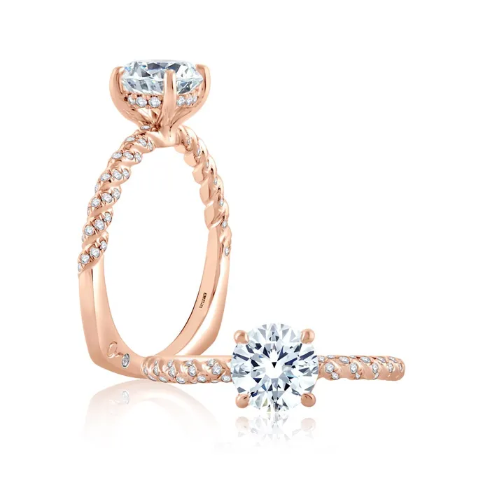 International Diamond Center Rings AJAFFE Seasons of Love Round Diamond Engagement Ring Setting 031 ctw