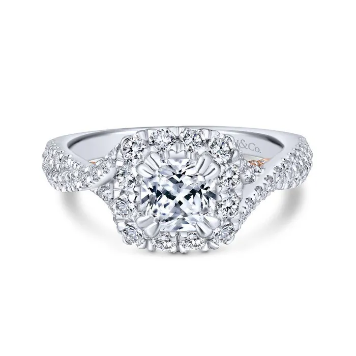 International Diamond Center Rings Gabriel Blush Collection White Gold Halo Engagement Ring 078 CTW International Diamond Center Rings Gabriel Blush Collection White Gold Halo Engagement Ring 078 CTW