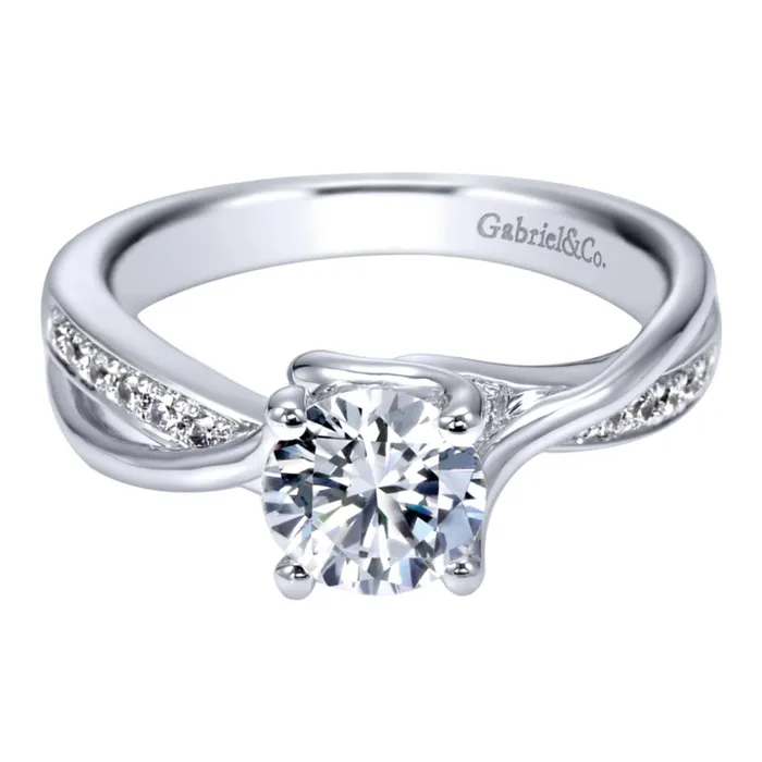 International Diamond Center Rings Gabriel Bridal Collection White Gold Criss Cross Engagement Ring 008 ctw International Diamond Center Rings Gabriel Bridal Collection White Gold Criss Cross Engagement Ring 008 ctw