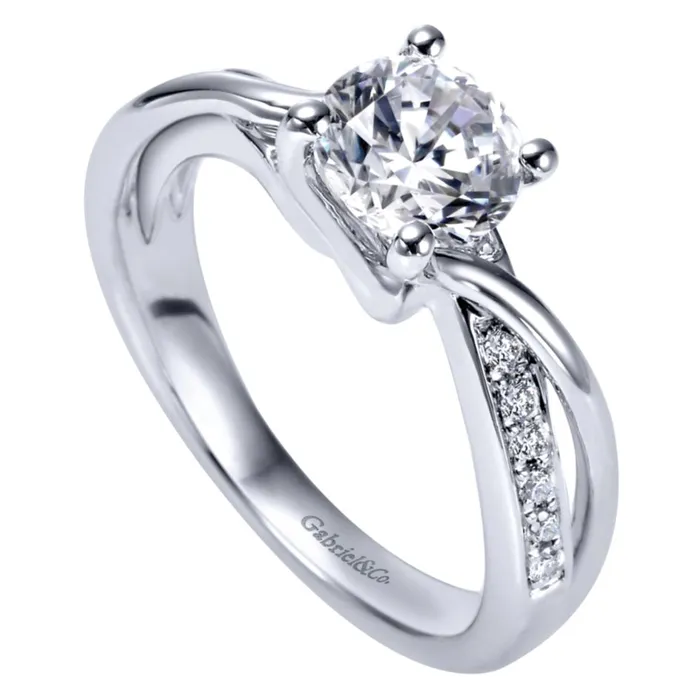 International Diamond Center Rings Gabriel Bridal Collection White Gold Criss Cross Engagement Ring 008 ctw International Diamond Center Rings Gabriel Bridal Collection White Gold Criss Cross Engagement Ring 008 ctw