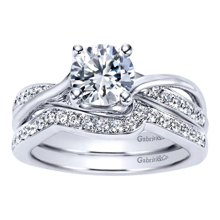 International Diamond Center Rings Gabriel Bridal Collection White Gold Criss Cross Engagement Ring 008 ctw International Diamond Center Rings Gabriel Bridal Collection White Gold Criss Cross Engagement Ring 008 ctw