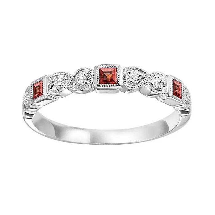 International Diamond Center Rings Mix Bezel Garnet Band 110CT in 14k White Gold International Diamond Center Rings Mix Bezel Garnet Band 110CT in 14k White Gold