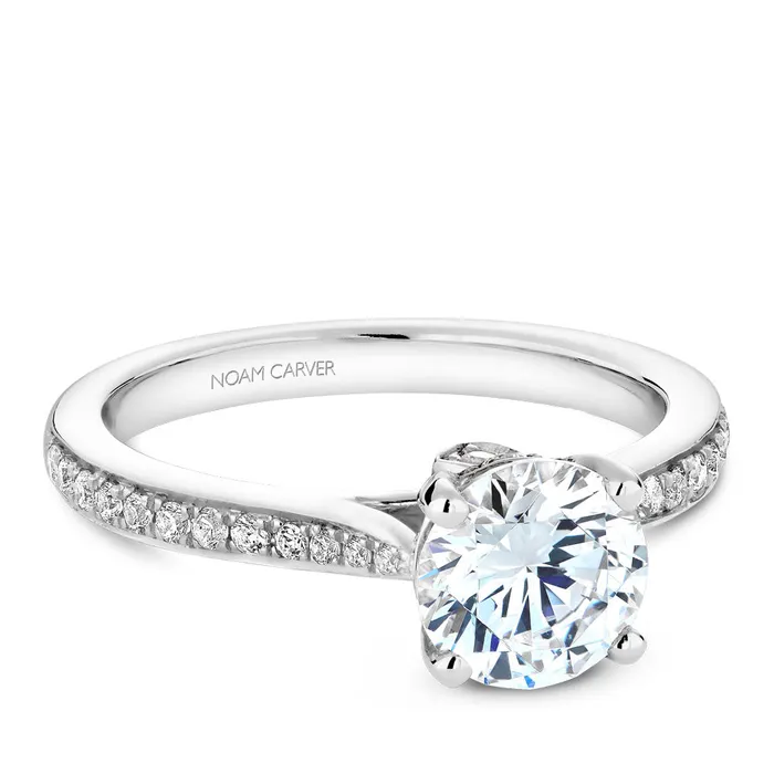 International Diamond Center Rings Noam Carver White Gold Diamond Engagement Ring Setting 023 CTW