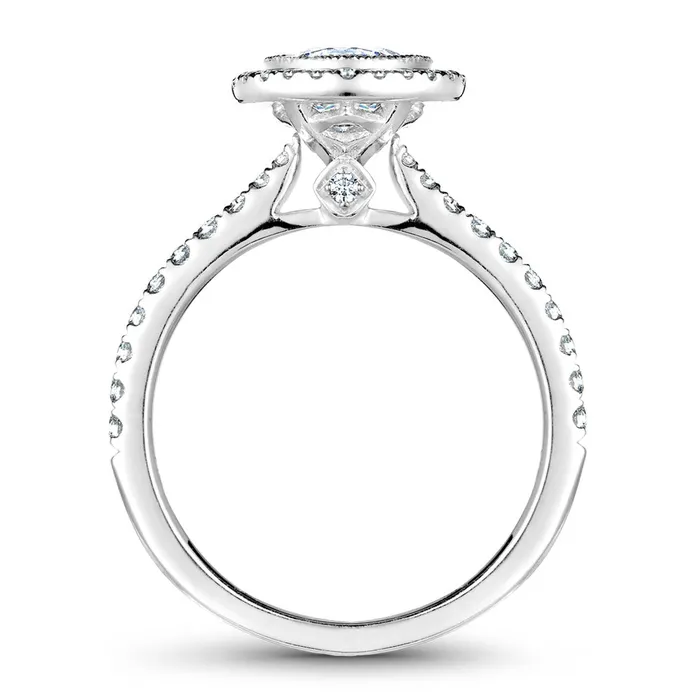 International Diamond Center Rings Noam Carver White Gold Diamond Engagement Ring Setting with Halo 041 CTW
