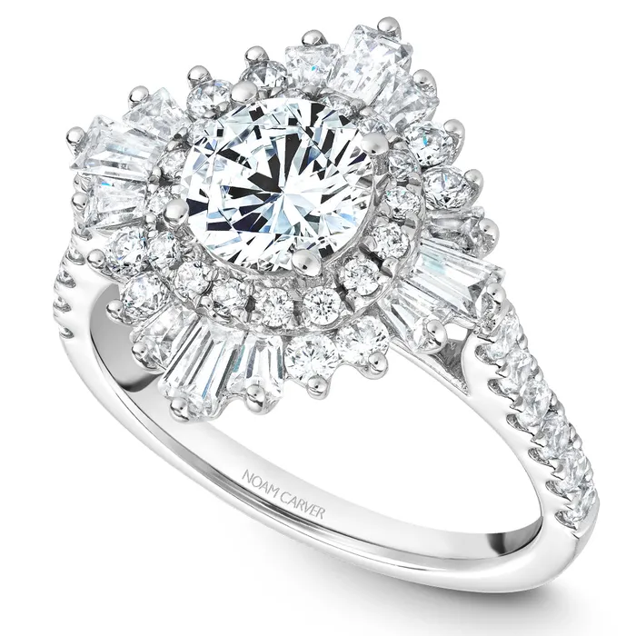 International Diamond Center Rings Noam Carver White Gold Double Halo of Baguettes and Rounds Diamond Engagement Ring Setting 151 CTW International Diamond Center Rings Noam Carver White Gold Double Halo of Baguettes and Rounds Diamond Engagement Ring Setting 151 CTW
