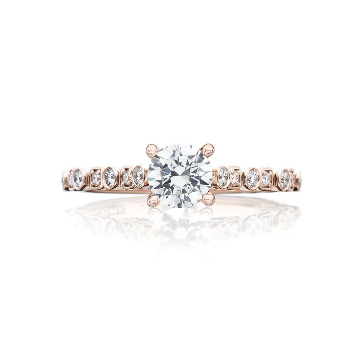 International Diamond Center Rings Tacori 18k Rose Gold Sculpted Crescent Round Diamond Engagement Ring Setting 018 CTW International Diamond Center Rings Tacori 18k Rose Gold Sculpted Crescent Round Diamond Engagement Ring Setting 018 CTW