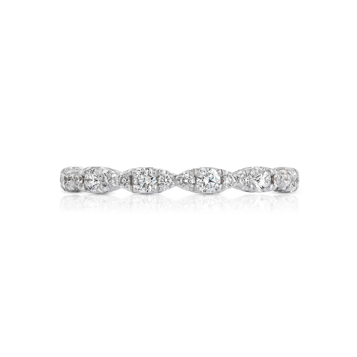 International Diamond Center Rings Tacori 18k White Gold Petite Crescent Diamond Wedding Band 036 CTW International Diamond Center Rings Tacori 18k White Gold Petite Crescent Diamond Wedding Band 036 CTW
