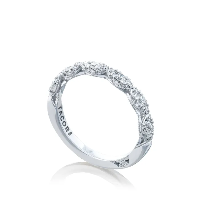 International Diamond Center Rings Tacori 18k White Gold Petite Crescent Diamond Wedding Band 036 CTW International Diamond Center Rings Tacori 18k White Gold Petite Crescent Diamond Wedding Band 036 CTW