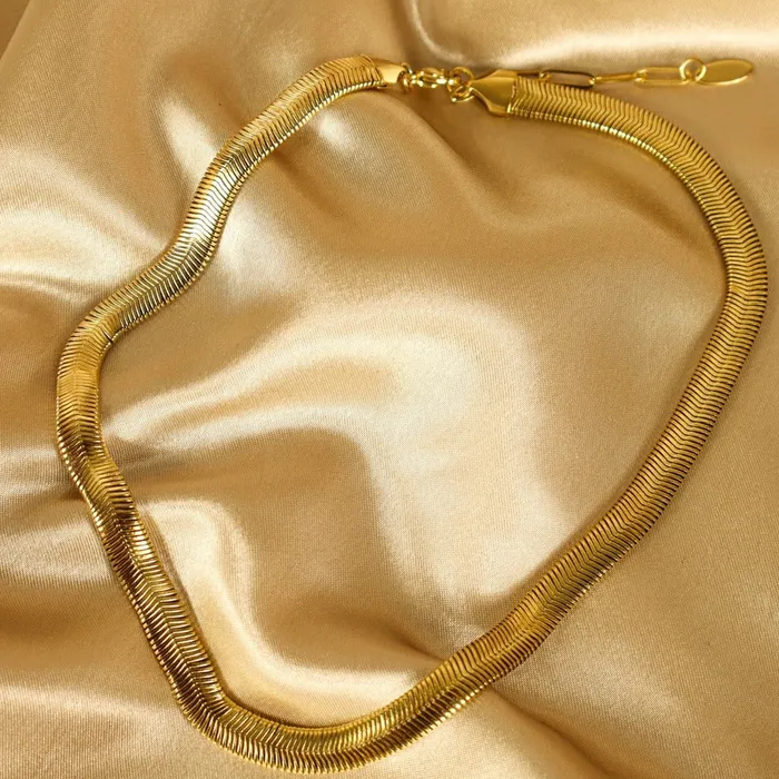 Jamila 18ct Gold Plated Stainless Steel Snake Choker Necklace Omolola Jewellery Necklaces