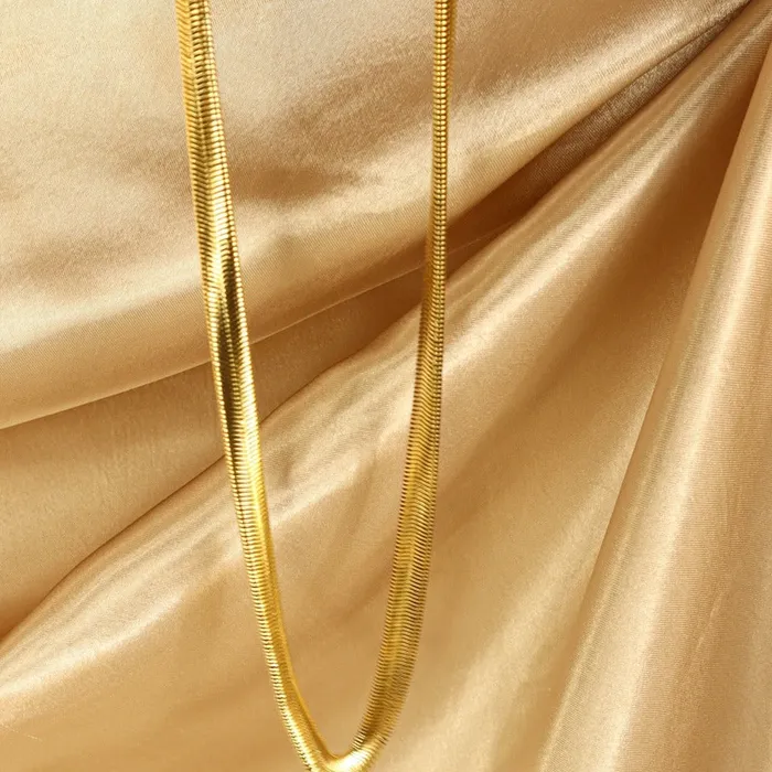 Jamila 18ct Gold Plated Stainless Steel Snake Choker Necklace Omolola Jewellery Necklaces