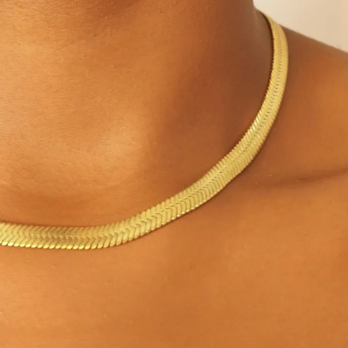 Jamila 18ct Gold Plated Stainless Steel Snake Choker Necklace Omolola Jewellery Necklaces