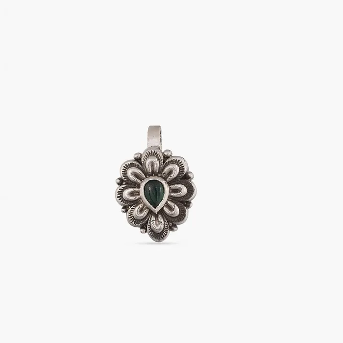 Kasav Floral Tribal Silver Nosepin SILVER Rings