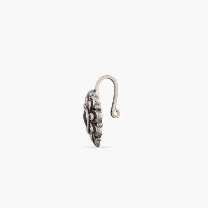 Kasav Floral Tribal Silver Nosepin SILVER Rings