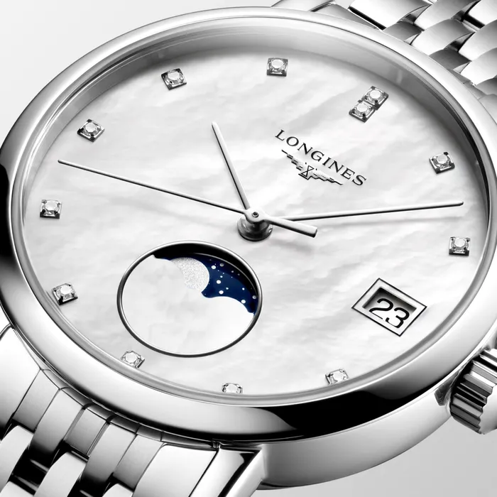 Longines Necklaces Elegant Collection Mother of Pearl Moon Phase 30mm