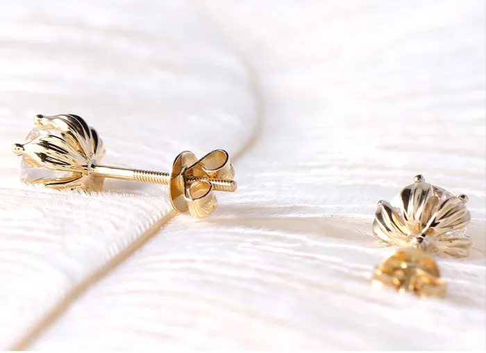 Luxus Moissanite Rings Jewelry Earrings 14k Yellow Gold Flower Moissanite Stud Earrings 2ctw