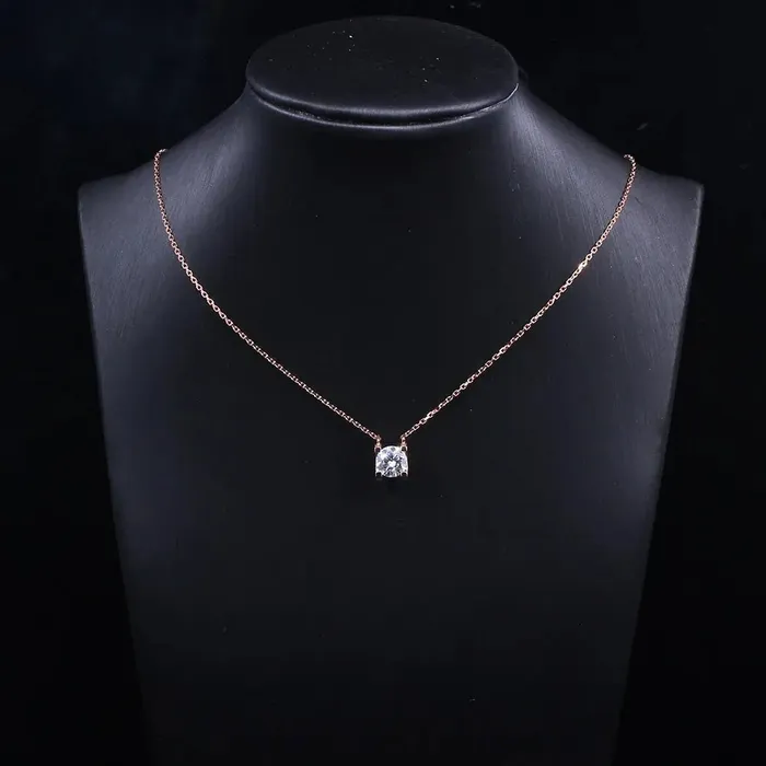 Luxus Moissanite Rings Jewelry Necklaces 14k Rose Gold Moissanite Necklace 1ct