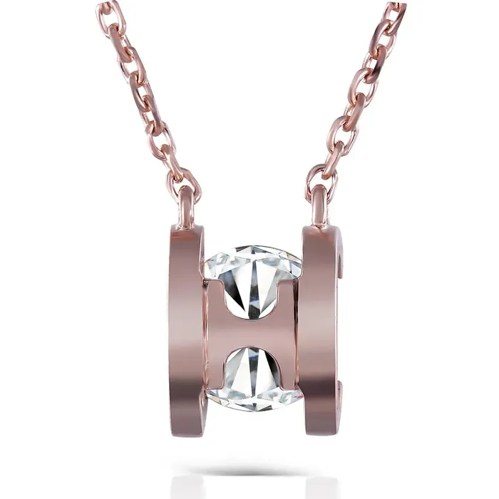 Luxus Moissanite Rings Jewelry Necklaces 14k Rose Gold Moissanite Necklace 1ct