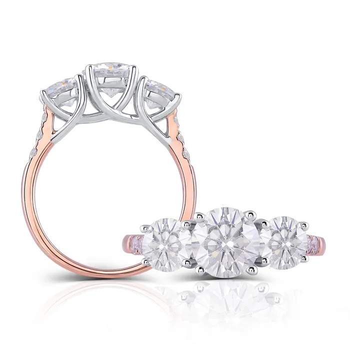 Luxus Moissanite Rings Jewelry Rings 14k White Rose Gold 3 Stone Moissanite Chic Engagement Rings 2ct Total Luxus Moissanite Rings Jewelry Rings 14k White Rose Gold 3 Stone Moissanite Chic Engagement Rings 2ct Total