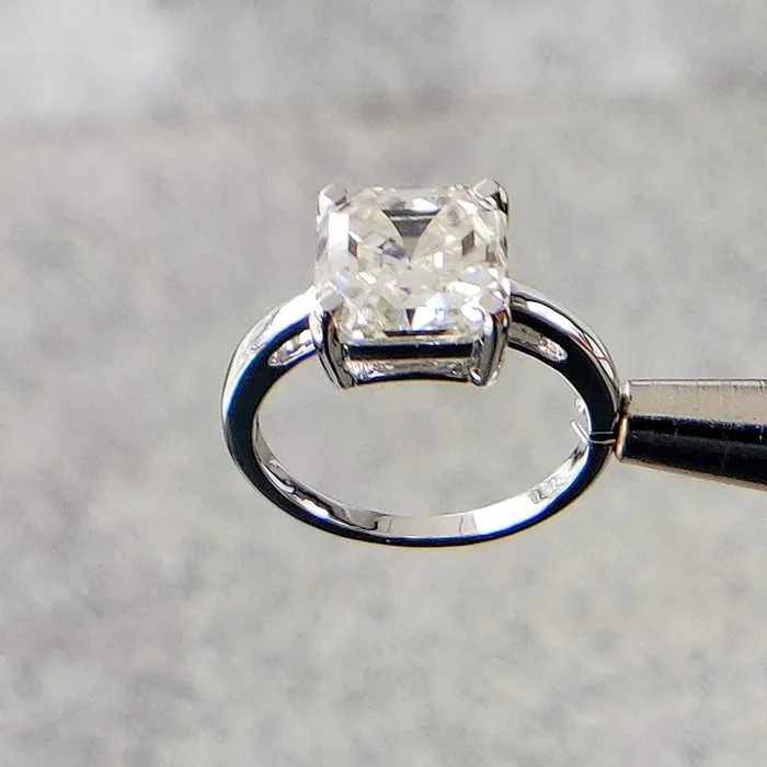 Luxus Moissanite Rings Jewelry Rings Platinum Plated Silver Solitiare Moissanite Ring 2ct Luxus Moissanite Rings Jewelry Rings Platinum Plated Silver Solitiare Moissanite Ring 2ct