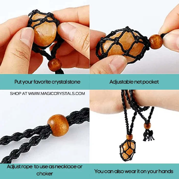 Magic Crystals Crystal Holder Adjustable Necklace Necklaces