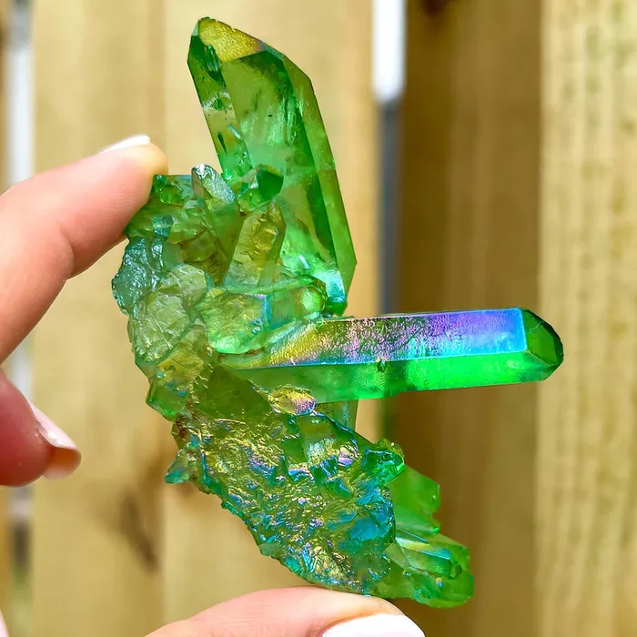 Magic Crystals Dark Deep Green Aura Quartz Crystal Cluster Charm Necklaces Magic Crystals Dark Deep Green Aura Quartz Crystal Cluster Charm Necklaces