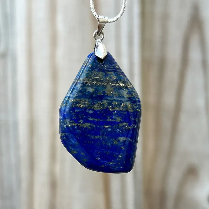 Magic Crystals Necklaces Grade A Genuine Lapis Lazuli Stone Free Form Necklace