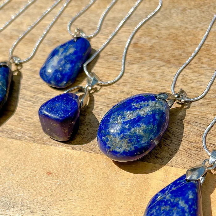 Magic Crystals Necklaces Grade A Genuine Lapis Lazuli Stone Free Form Necklace