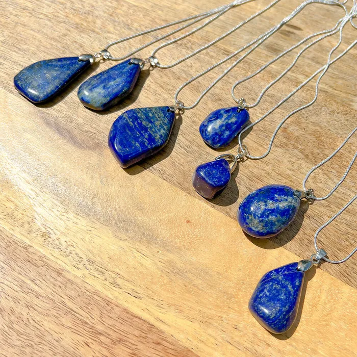 Magic Crystals Necklaces Grade A Genuine Lapis Lazuli Stone Free Form Necklace