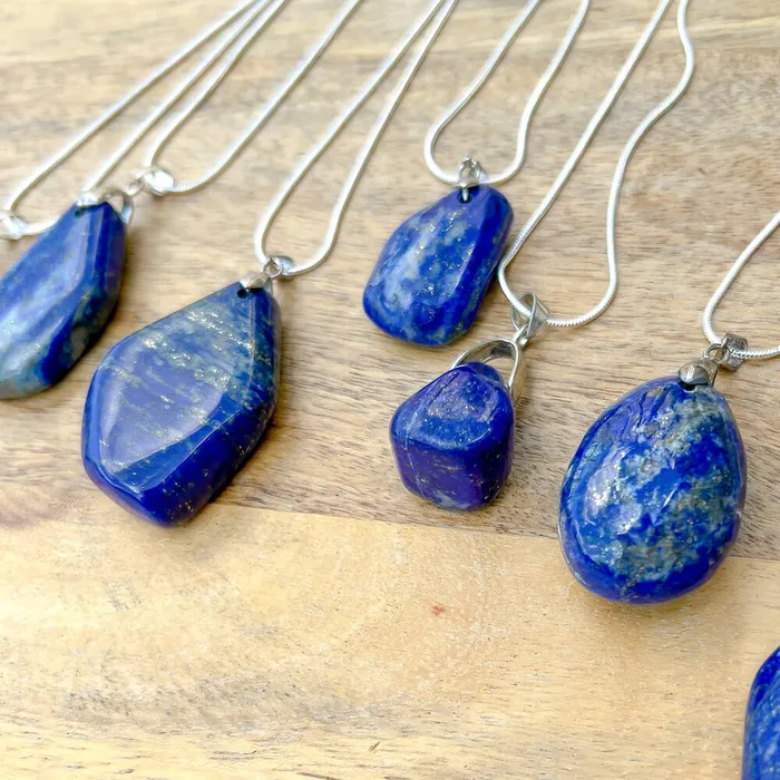 Magic Crystals Necklaces Grade A Genuine Lapis Lazuli Stone Free Form Necklace