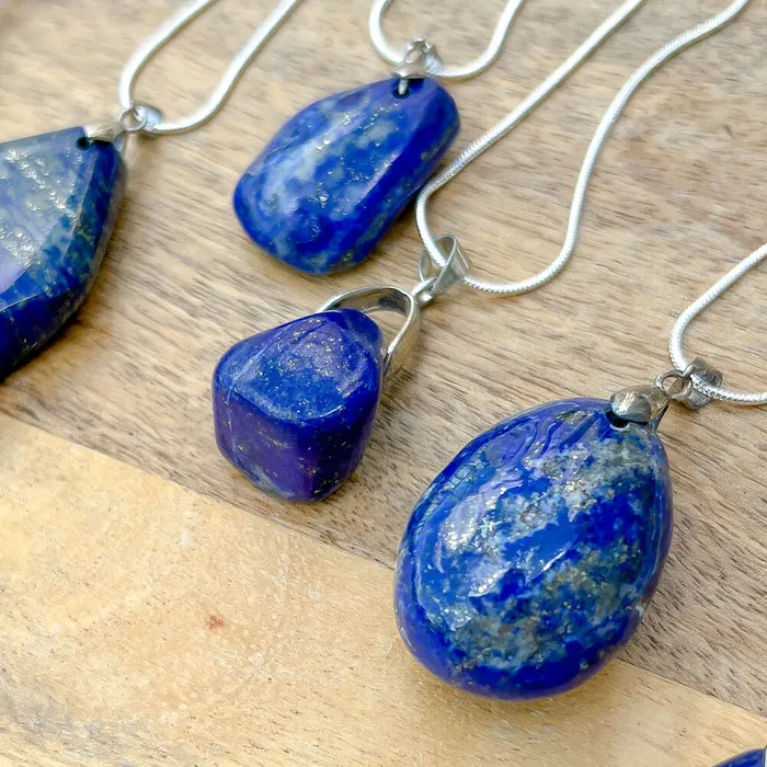 Magic Crystals Necklaces Grade A Genuine Lapis Lazuli Stone Free Form Necklace