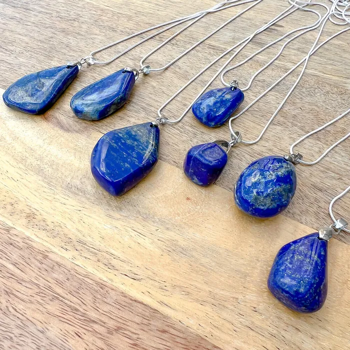 Magic Crystals Necklaces Grade A Genuine Lapis Lazuli Stone Free Form Necklace