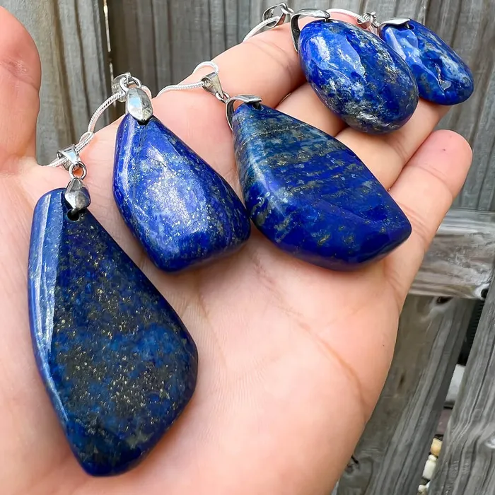Magic Crystals Necklaces Grade A Genuine Lapis Lazuli Stone Free Form Necklace