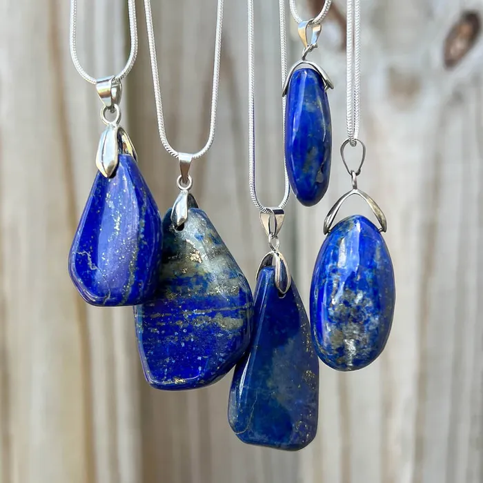 Magic Crystals Necklaces Grade A Genuine Lapis Lazuli Stone Free Form Necklace