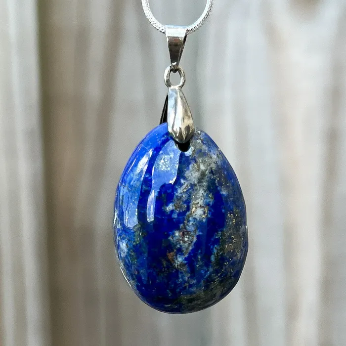 Magic Crystals Necklaces Grade A Genuine Lapis Lazuli Stone Free Form Necklace