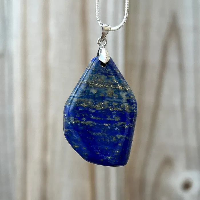 Magic Crystals Necklaces Grade A Genuine Lapis Lazuli Stone Free Form Necklace