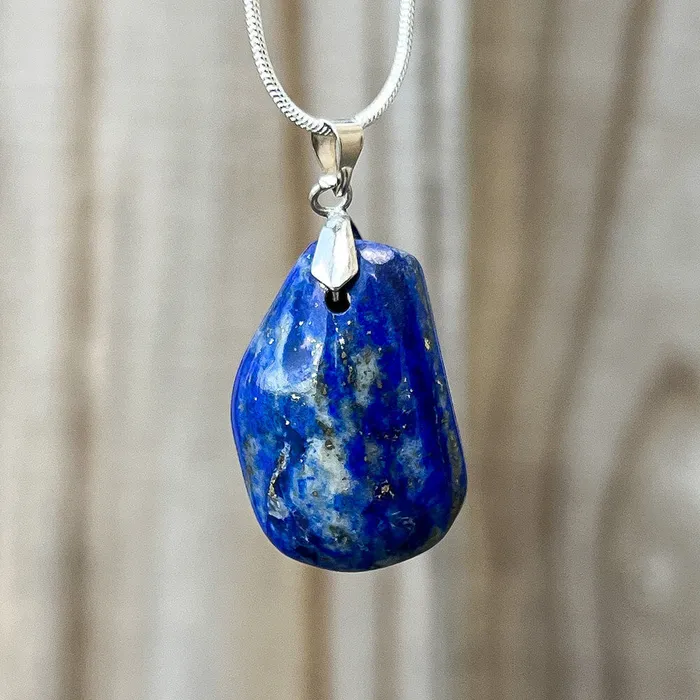 Magic Crystals Necklaces Grade A Genuine Lapis Lazuli Stone Free Form Necklace